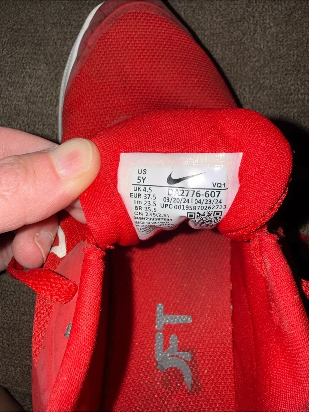 Nike Kids Bright Red Lace-Up Athletic Sneakers